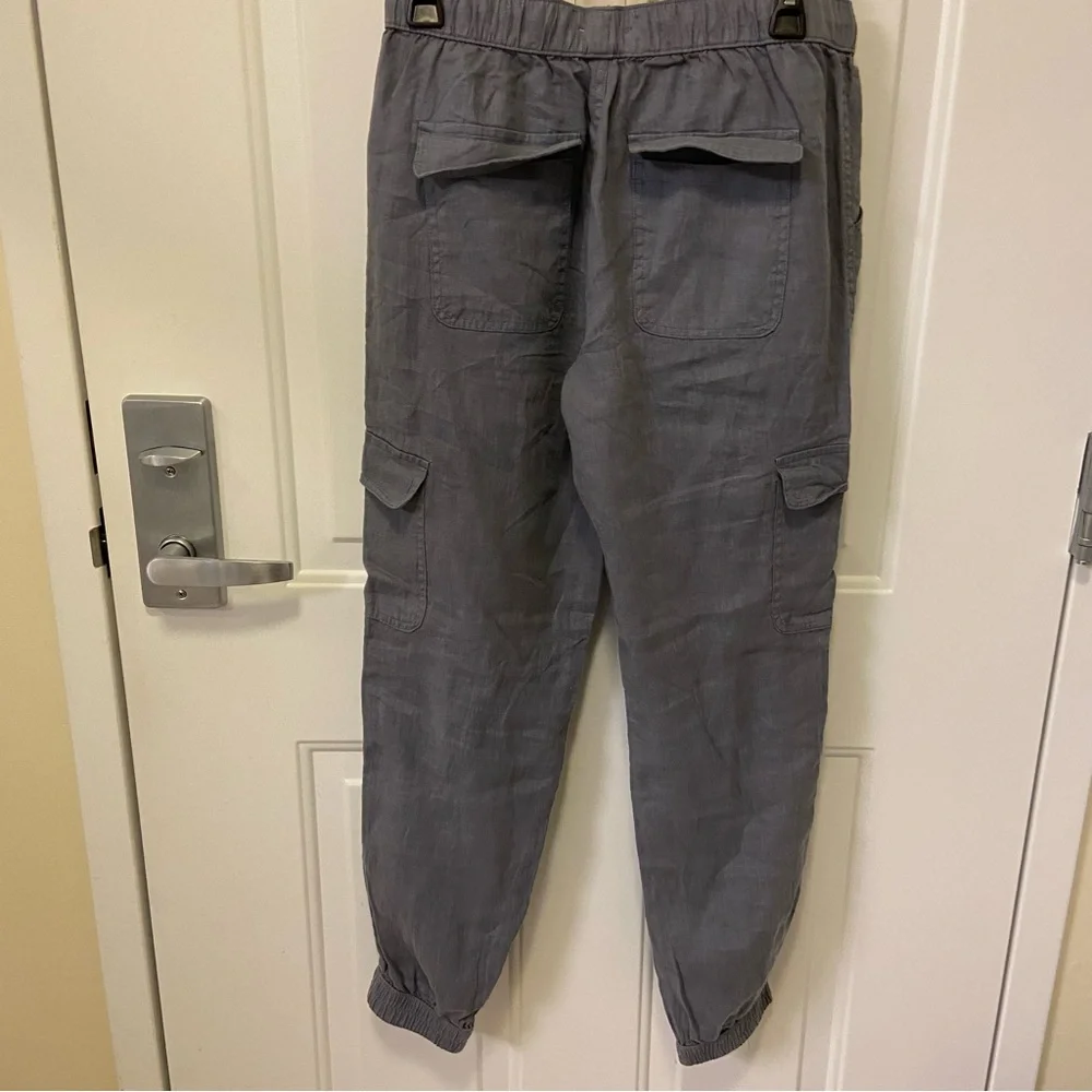 Linen Joggers with Cargo Pockets - Picture 2 of 9